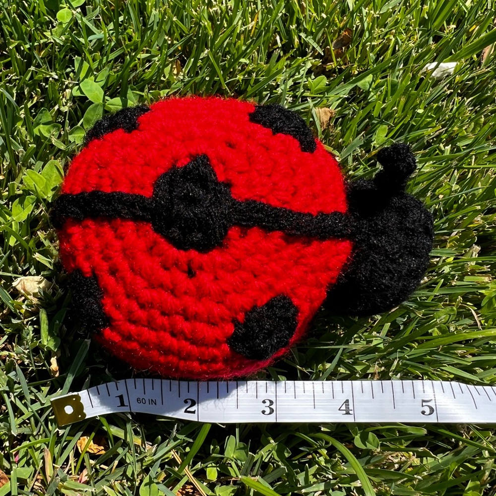 Hand Crocheted Little Ladybug Plushie Stuffed Animal! - Picture 9 of 12